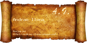 Andrae Ilona névjegykártya
